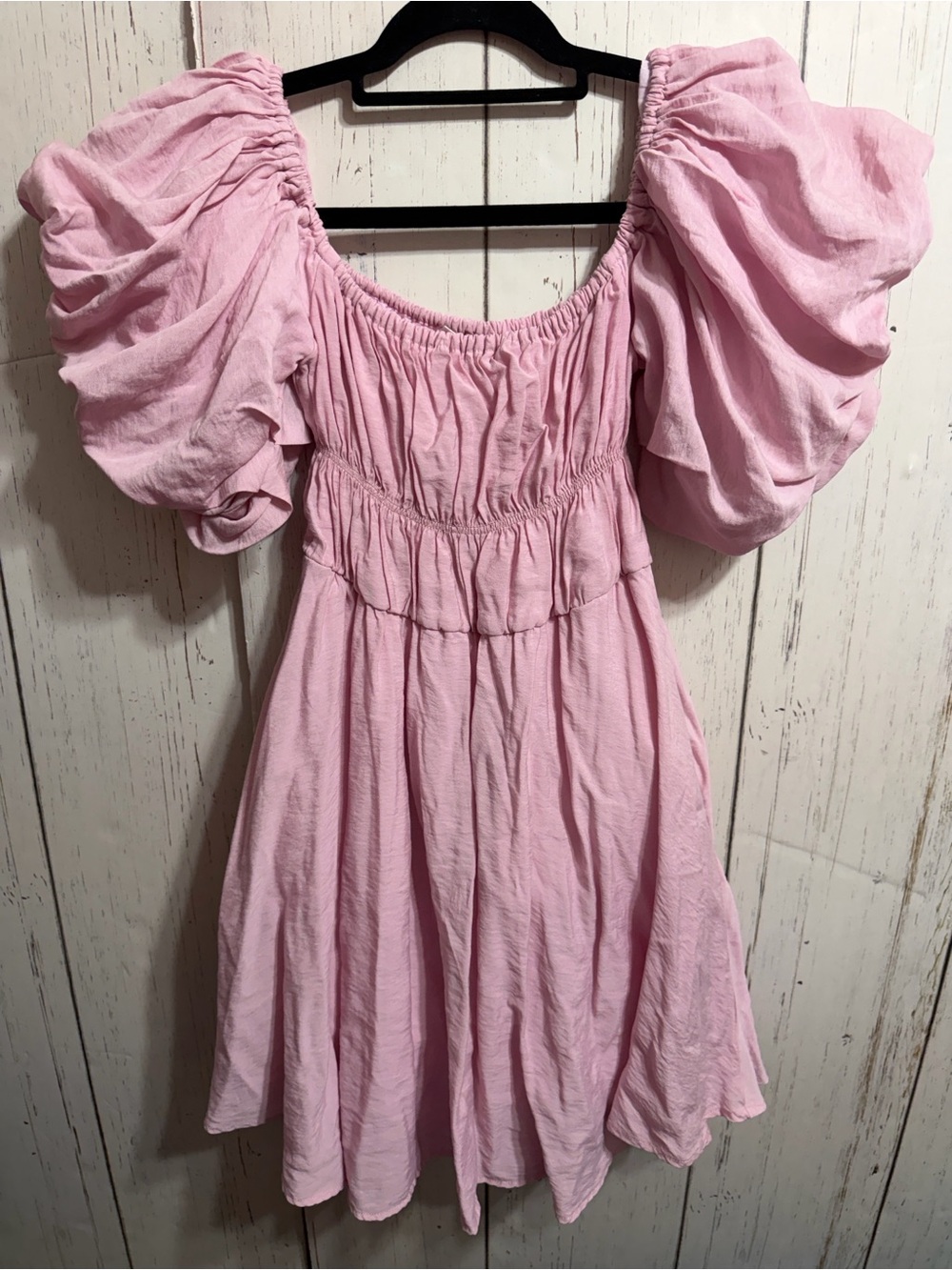 Pink Puff Sleeve Dress